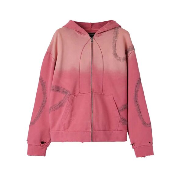 Who Decides War Other - WHO DECIDES WAR Windowed Zip Up Pink Hoodie - Sold Out- $350